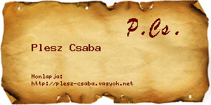 Plesz Csaba névjegykártya