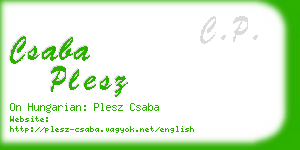 csaba plesz business card